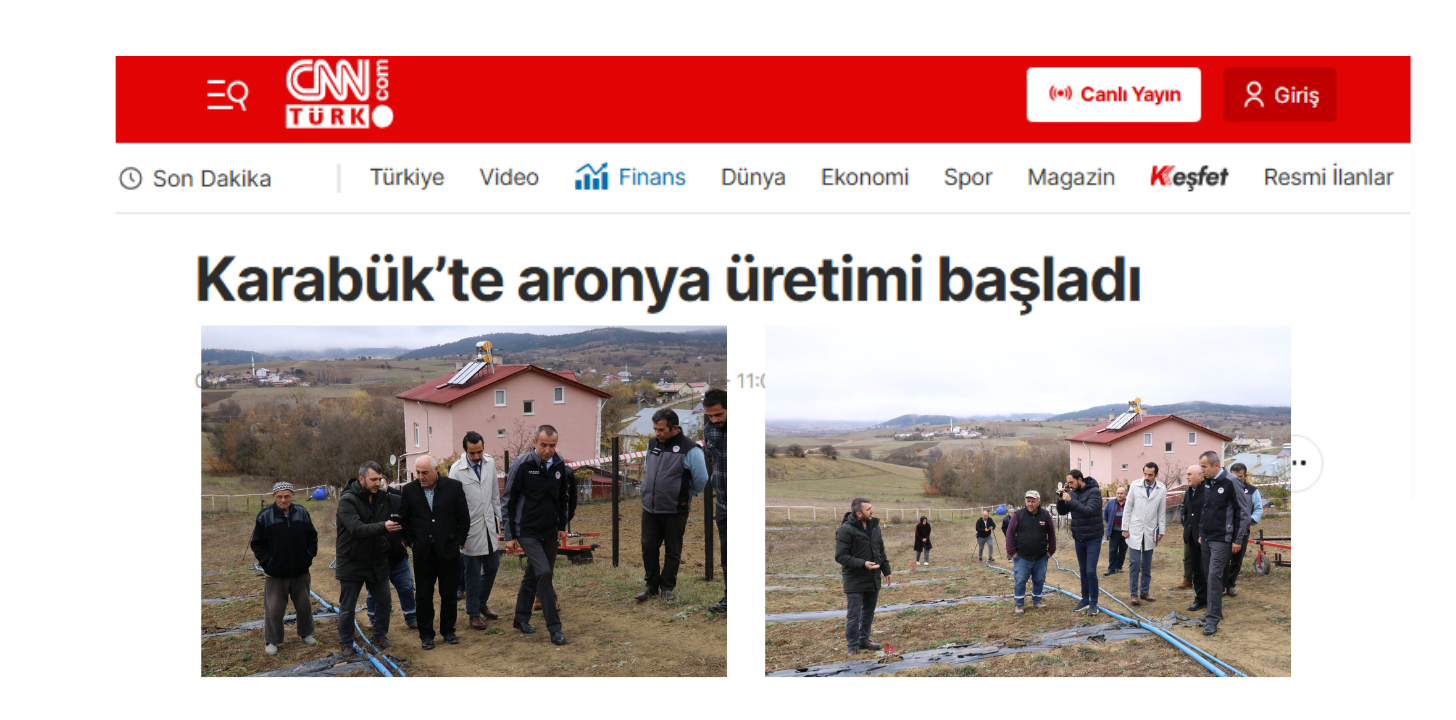KARABÜK'TE ARONYA  YETİŞTİRİCİLİĞİ